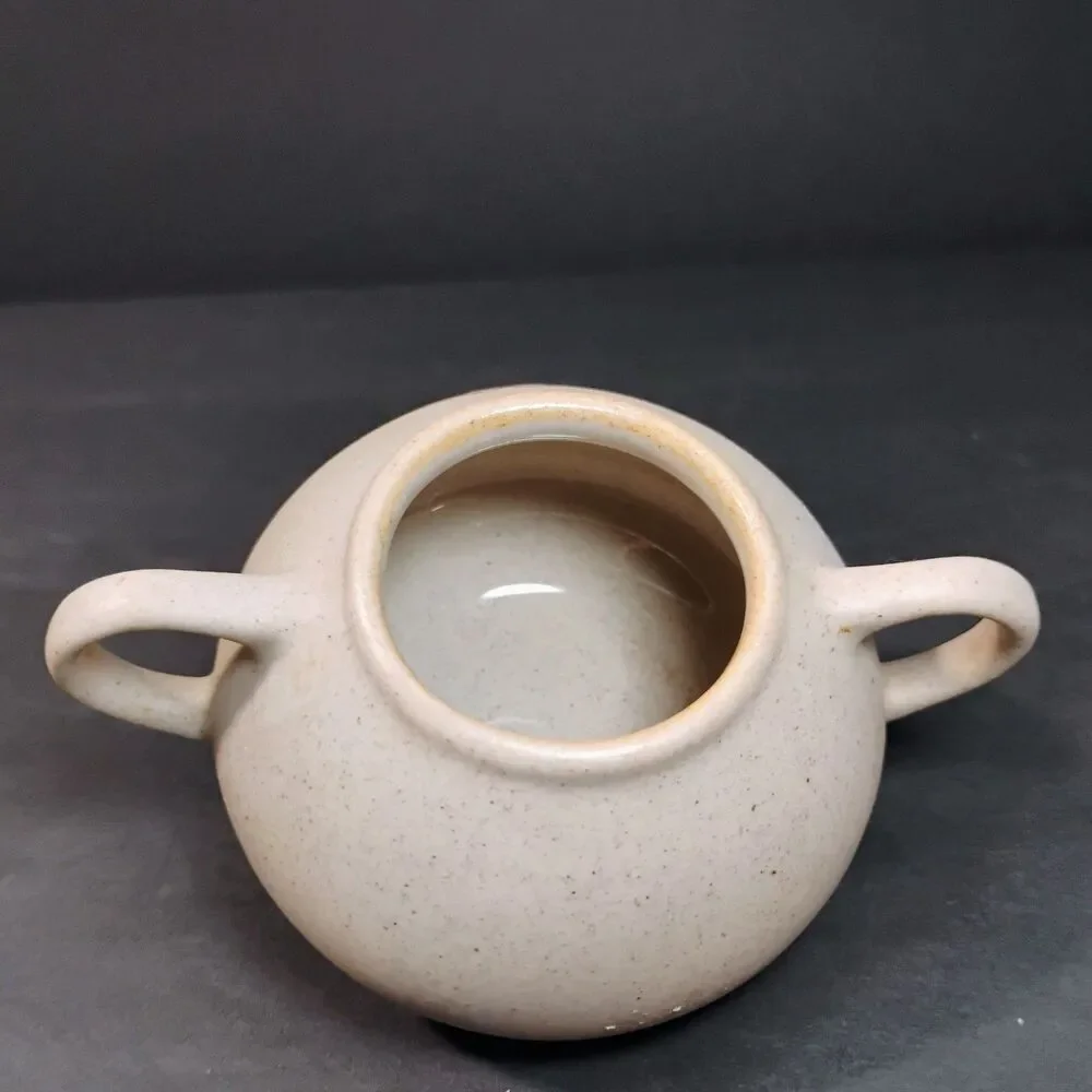 Vtg Pigeon Forge Pottery Coffee Tea Pot & Sugar Bowl Set Enamel Dogwood Flower
